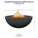 TessaRai Round Fire Pit with narrow Ledge in GFRC Concrete - Majestic Fountains