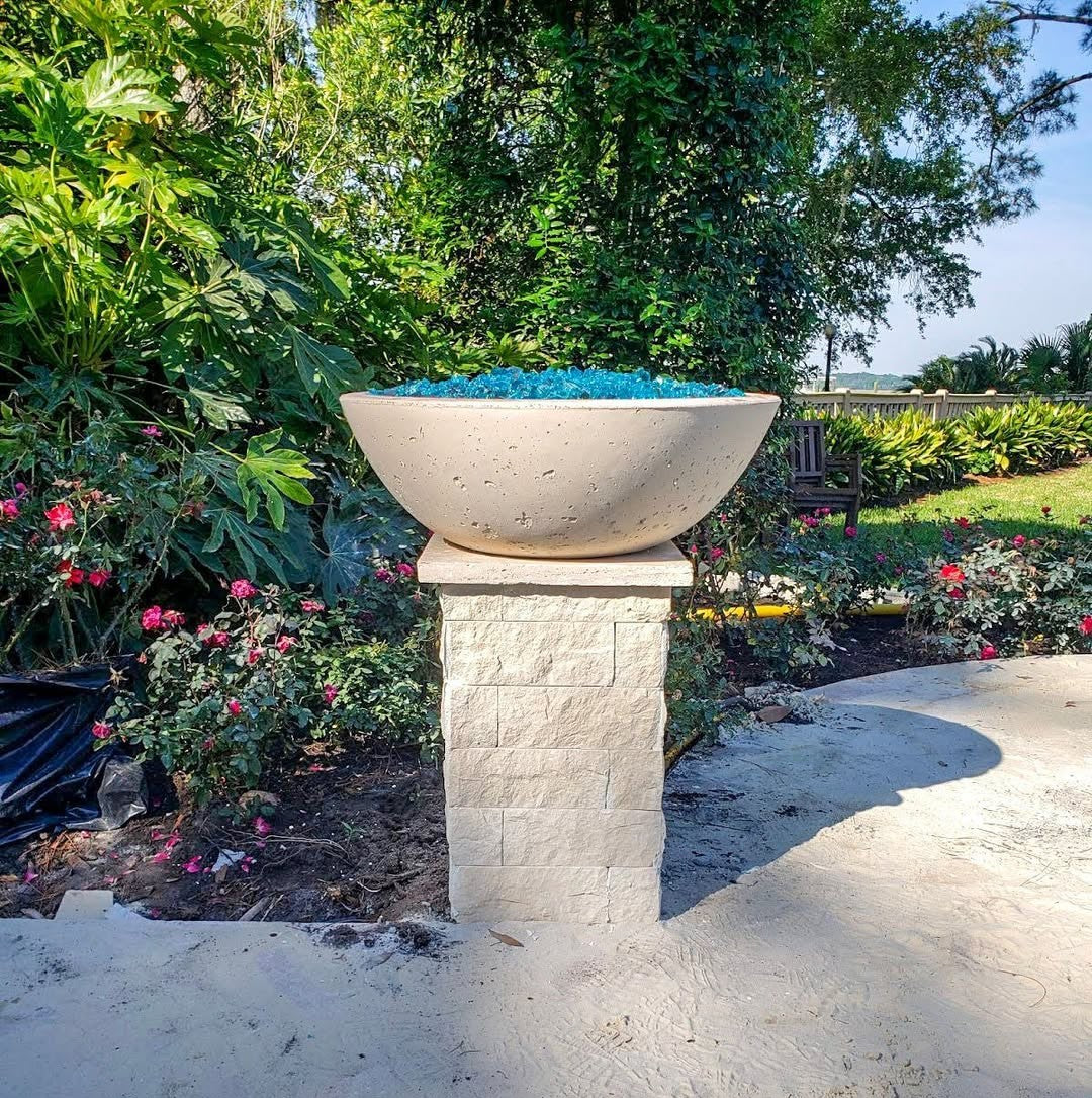 TessaRai Round Fire Bowl in GFRC Concrete