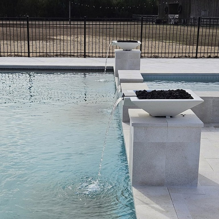 TessaRai Square Fire & Water Bowl - Majestic Fountains