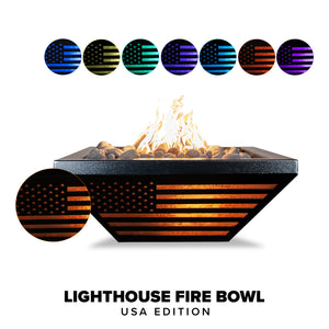The-Outdoor-Plus-Lighthouse-Fire-Bowl-USA-EDITION - Majestic Fountains and More