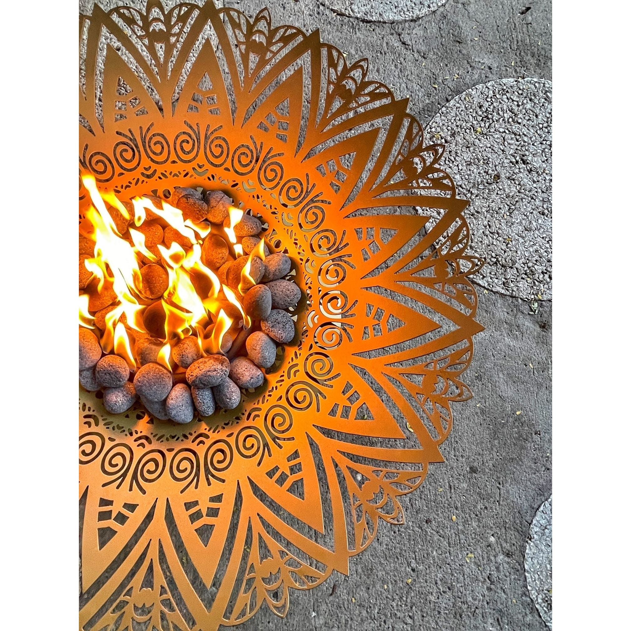 The Aurora Fire Pit in Powder Coated - Majestic Fountains and More.