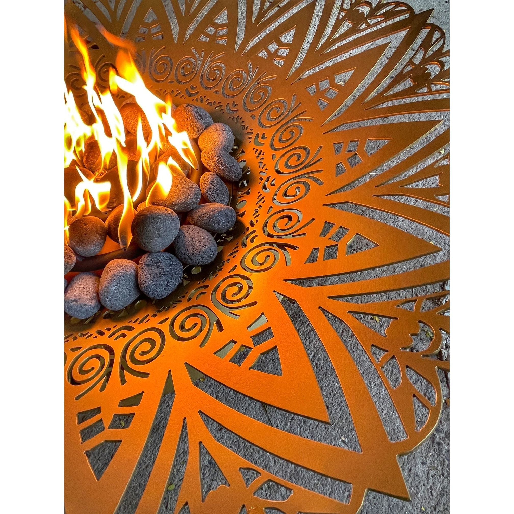 The Aurora Fire Pit in Powder Coated - Majestic Fountains and More.