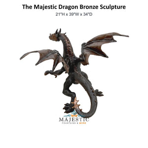 The Majestic Dragon Bronze Sculpture - Majestic Fountains & More