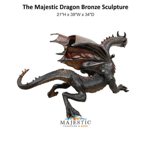 The Majestic Dragon Bronze Sculpture - Majestic Fountains & More