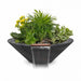The Outdoor Plus-Cazo-Wood-Grain-Planter-Water-Bowl-Ebony-Majestic Fountains and More