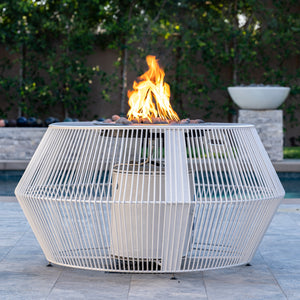 The Outdoor Plus Cesto Fire Pit in Powder Coated Steel - Majestic Fountains and More
