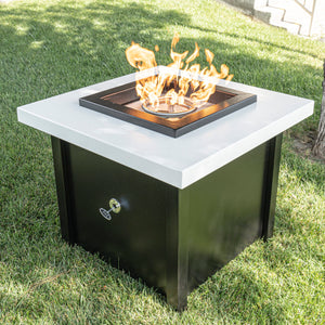 Kamoa Fire Pit in Powder Coated Metal by The Outdoor Plus - The Black & White Collection + Free Cover