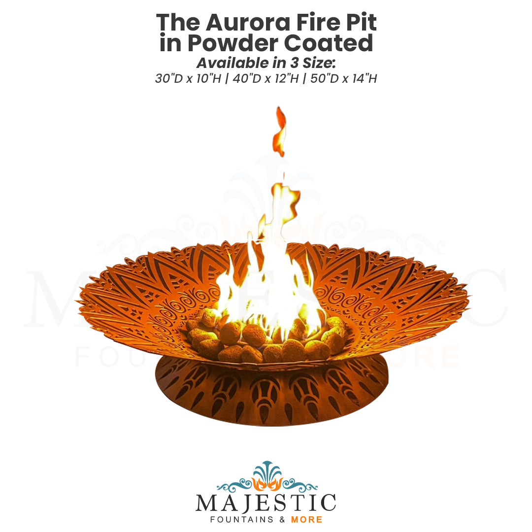 The Aurora Fire Pit in Powder Coated  - Majestic Fountains