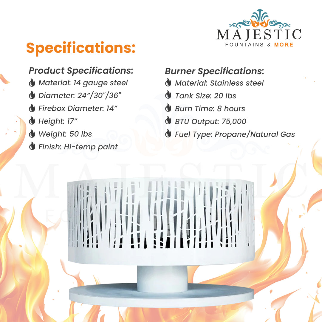 The Branch Fire Pit in Powder Coated  - Majestic Fountains