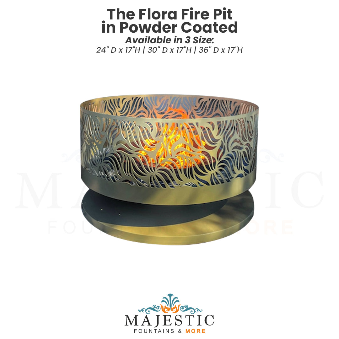 The Flora Fire Pit in Powder Coated - Majestic Fountains