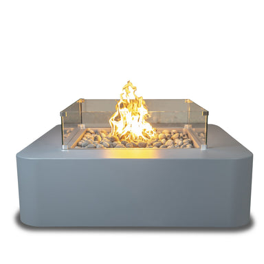 The Outdoor Plus Bayside Square Fire Pit in Powder Coated Metal - Majestic Fountains