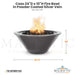The Outdoor Plus Cazo 24D x 10H Fire Bowl in Powder Coated Silver Vein - QUICKSHIP - Majestic Fountains