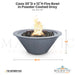The Outdoor Plus Cazo 30D x 12H Fire Bowl in Powder Coated Gray - QUICKSHIP - Majestic Fountains