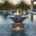 The Outdoor Plus Cazo 360 Fire & Water Bowl in  GFRC Concrete - Majestic Fountains