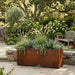 The Outdoor Plus Rectangular Moderna Planter in Corten Steel - Majestic Fountains