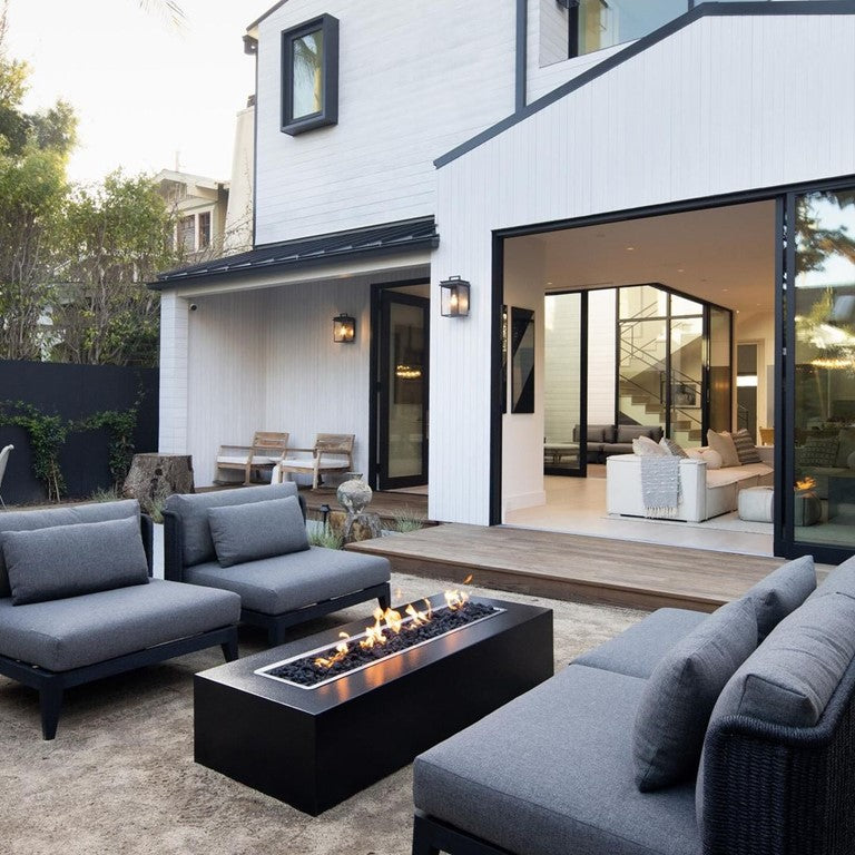 The Outdoor Plus Regal Rectangle Fire Pit - Majestic Fountains and More