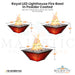 The Outdoor Plus Royal LED Lighthouse Fire Bowl in Powder Coated Metal - Majestic Fountains