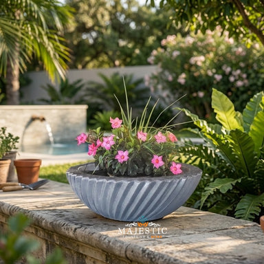 The Outdoor Plus Sedona 2.0 Planter Bowl in GFRC Concrete - Majestic Fountains