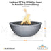 The Outdoor Plus Sedona 27D x 10H Fire Bowl in Powder Coated Gray - QUICKSHIP - Majestic Fountains