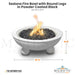 The Outdoor Plus Sedona Fire Bowl with Round Legs in Powder Coated Metal - Majestic Fountains