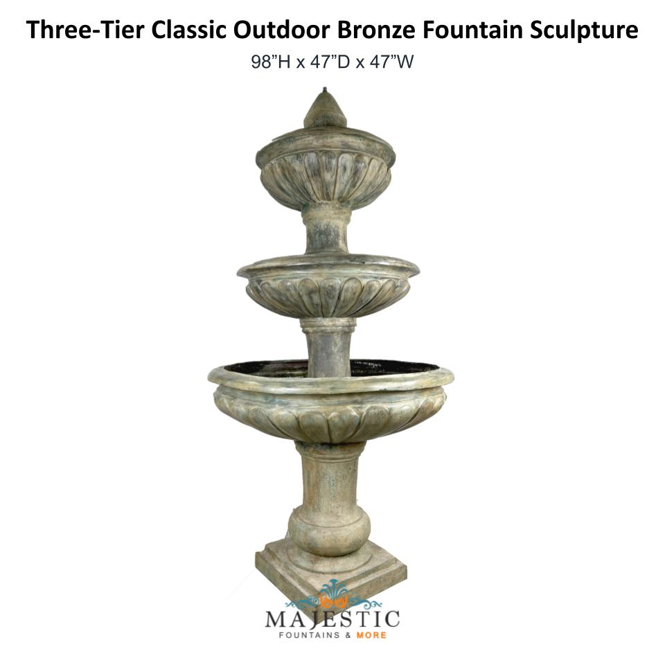 Three-Tier Classic Outdoor Bronze Fountain Sculpture