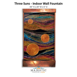 Three Suns Wall Fountain - Majestic Fountains and More.