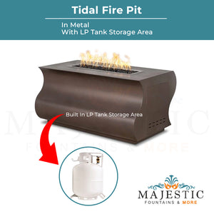 Tidal Metal Fire Pit - Majestic Fountains