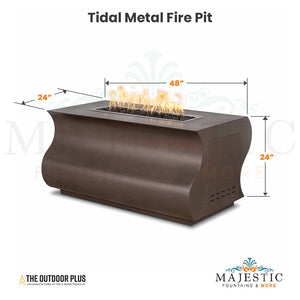 Tidal Metal Fire Pit Size - Majestic Fountains and More
