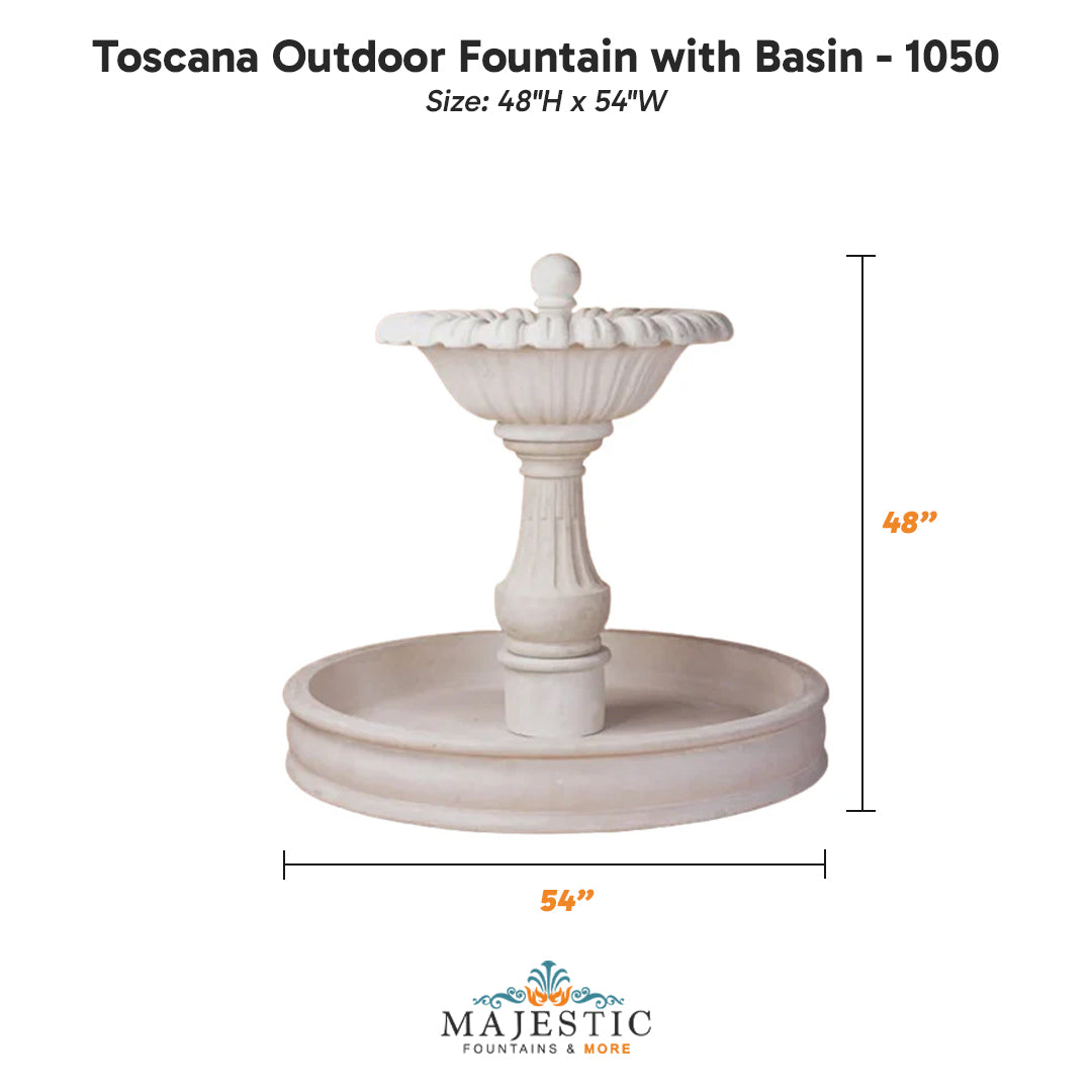 Toscana Outdoor Fountain with Basin - 1050 - Majestic Fountains