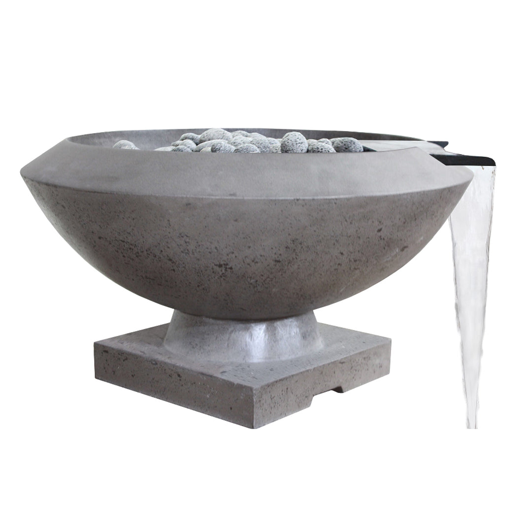 Toscano Fire & Water Bowl in GFRC Concrete by Prism Hardscapes - Majestic Fountains
