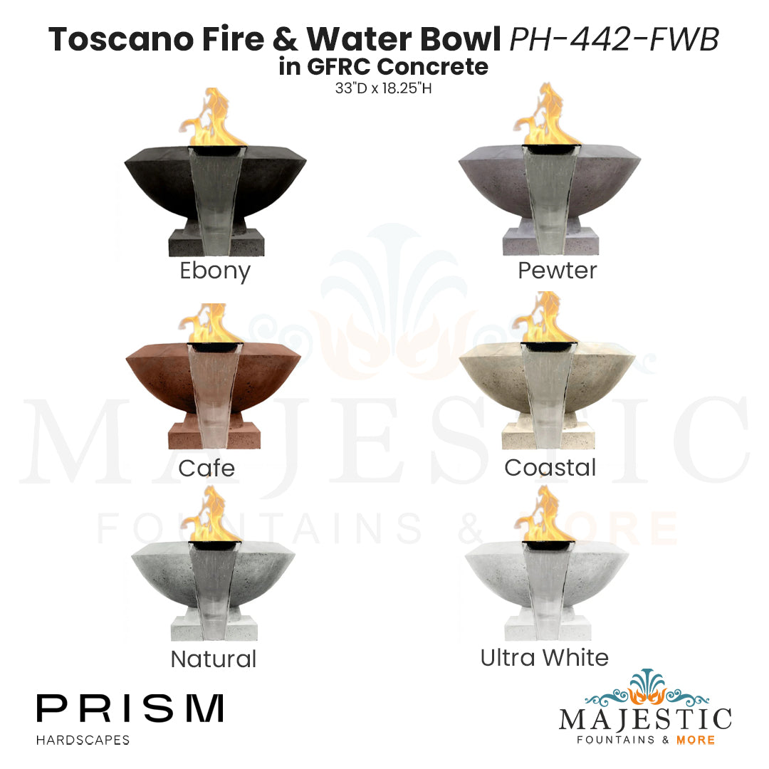 Toscano Fire & Water Bowl PH-442-FWB in GFRC - Majestic Fountains