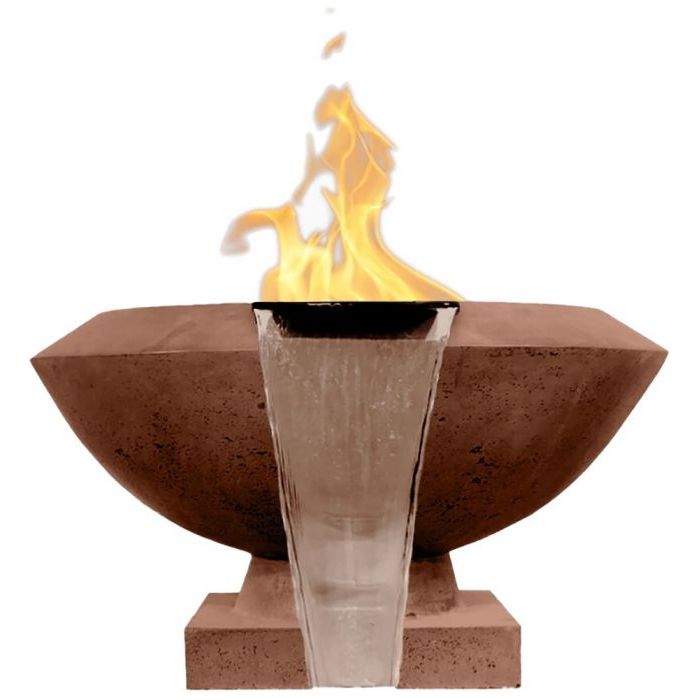 Toscano Fire & Water Bowl in GFRC Concrete by Prism Hardscapes - Majestic Fountains and More