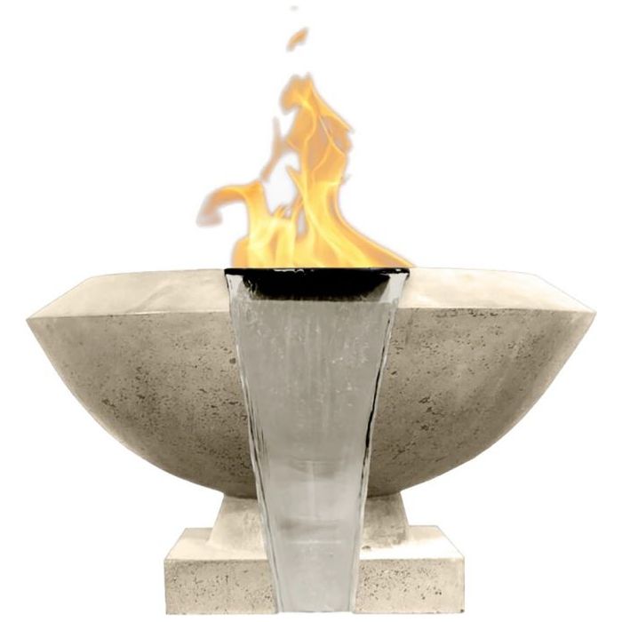 Toscano Fire & Water Bowl in GFRC Concrete by Prism Hardscapes - Majestic Fountains and More