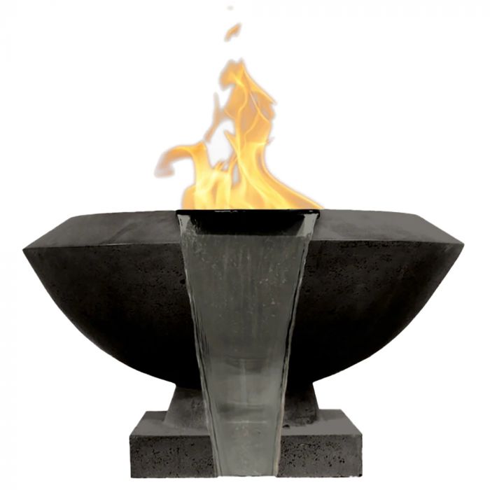 Toscano Fire & Water Bowl in GFRC Concrete by Prism Hardscapes - Majestic Fountains and More