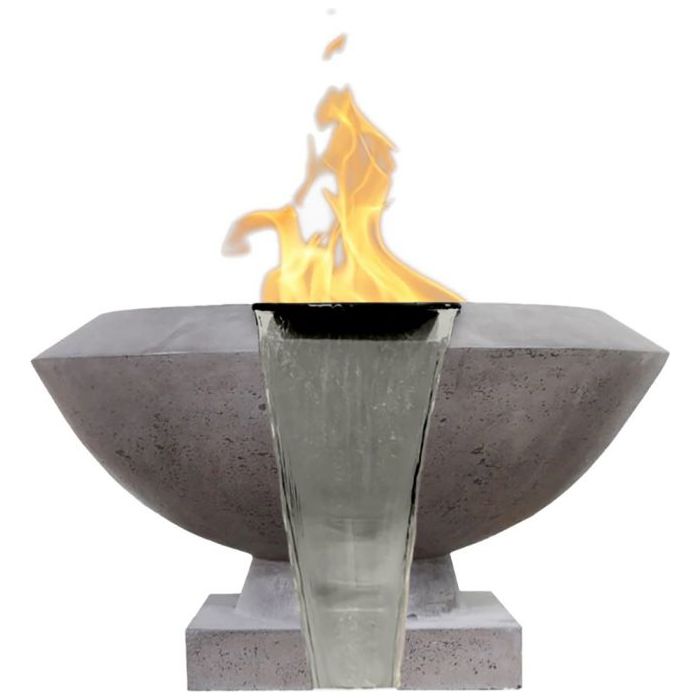 Toscano Fire & Water Bowl in GFRC Concrete by Prism Hardscapes - Majestic Fountains and More
