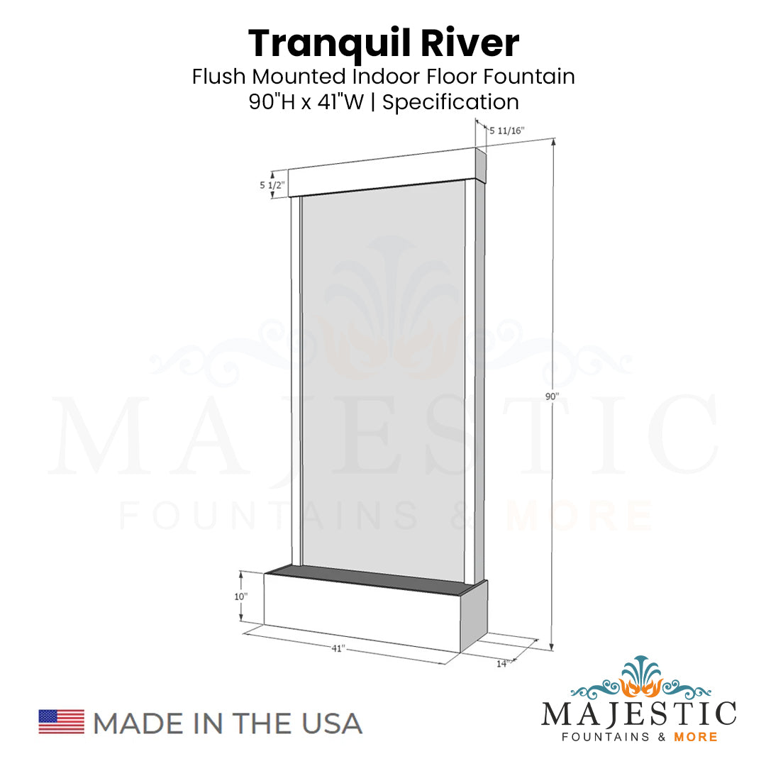 Tranquil River Flush Mounted  - Majestic Fountains