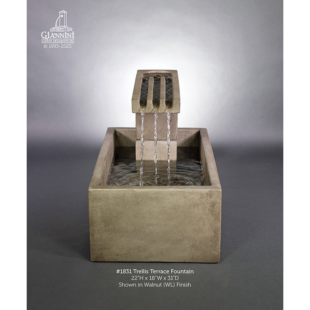 Trellis Terrace Fountain with Basin - 1831 - Majestic Fountains and More