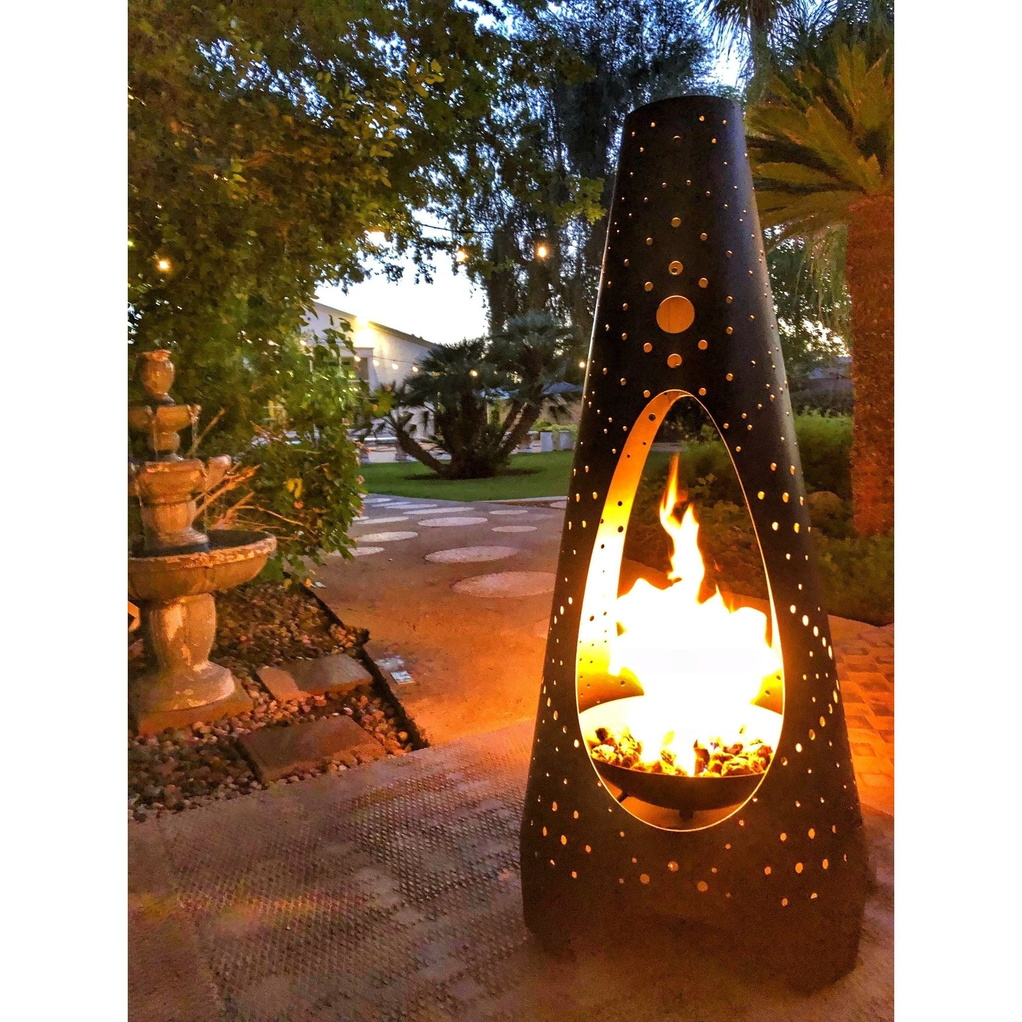 Tribalfire 4ft. Wood Burning Fire Sculpture - Majestic Fountains and More