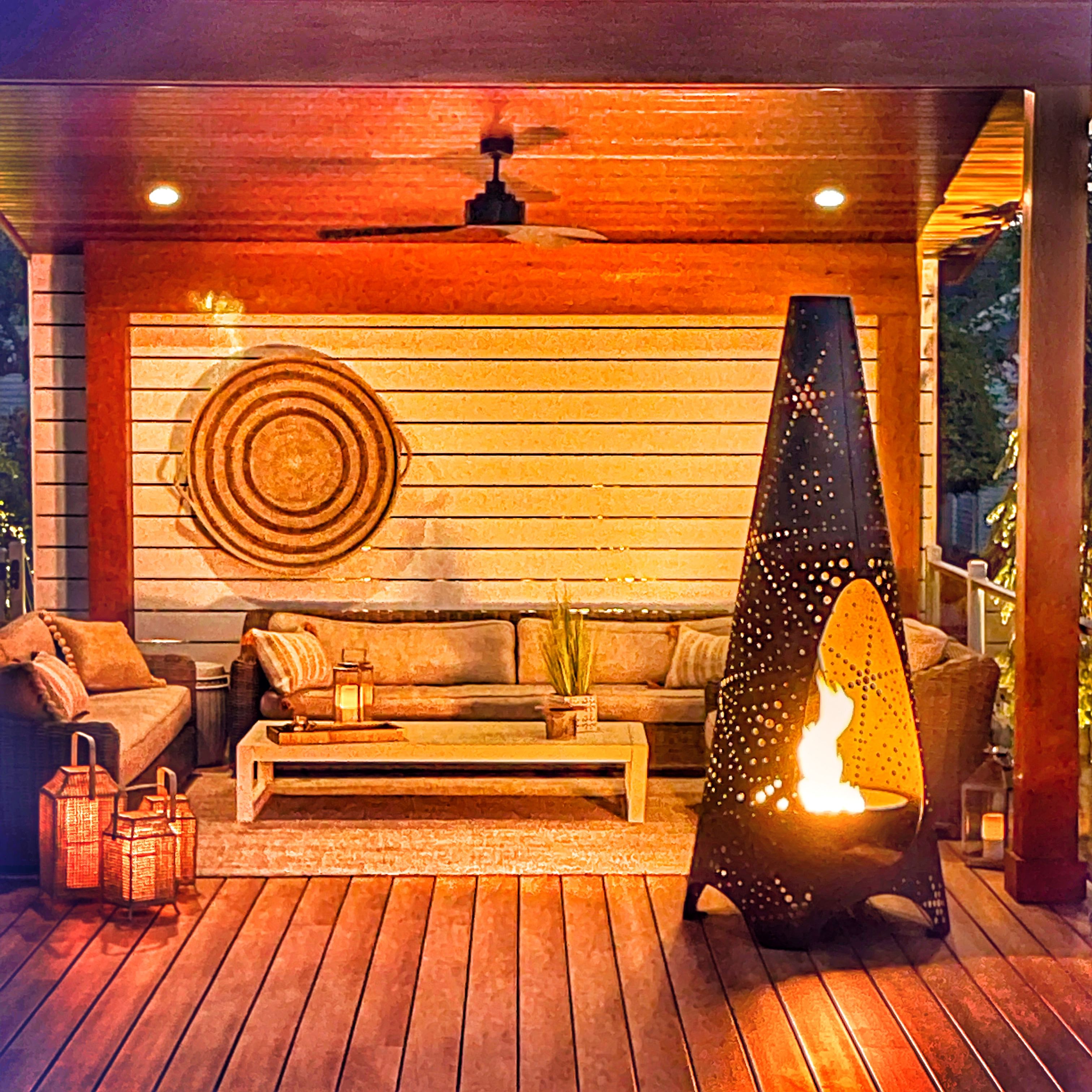 Tribalfire 7ft. Wood Burning Fire Sculpture - Majestic Fountains and More