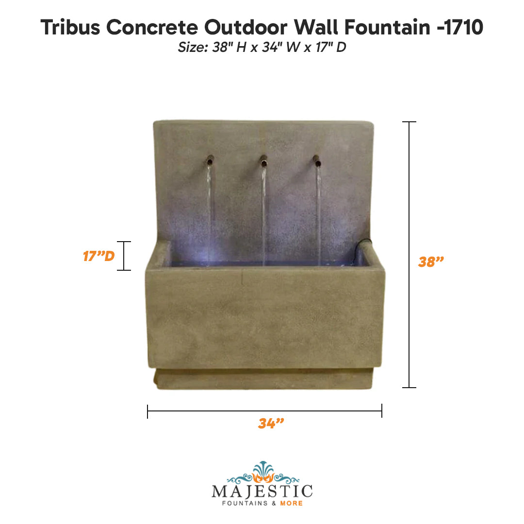 Tribus Concrete Outdoor Wall Fountain -1710 - Majestic Fountains