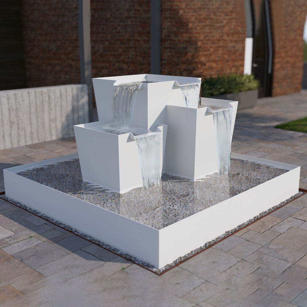 Trifecta Fountain in Powder Coated Aluminum Large - Majestic Fountains