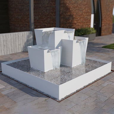 Trifecta Fountain in Powder Coated Aluminum Large - Majestic Fountains
