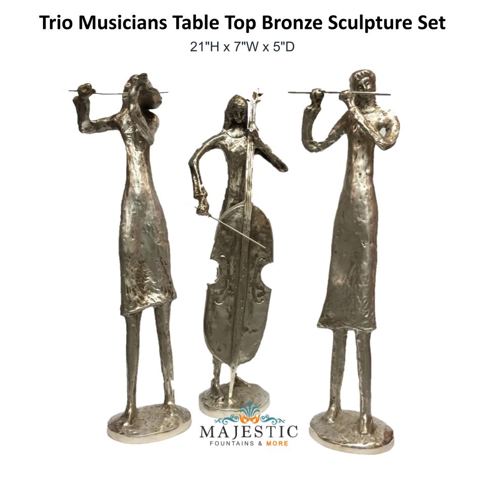 Trio Musicians Bronze Sculpture Set - Majestic Fountains & More