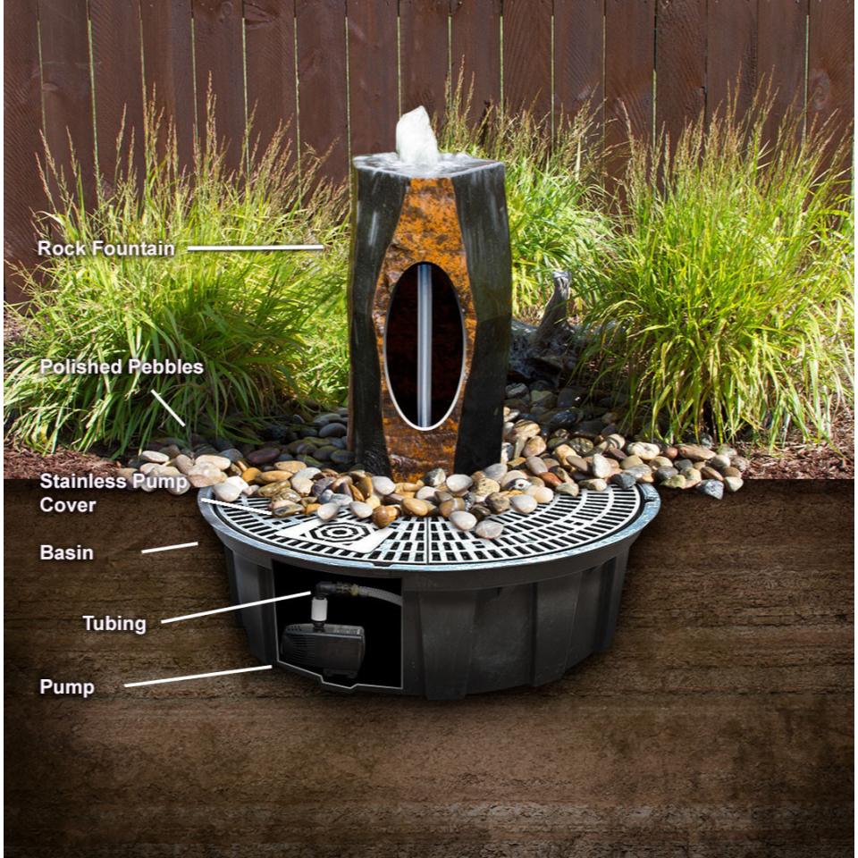 Triple Basalt Bird Bath Fountain Kit - Complete Fountain Kit