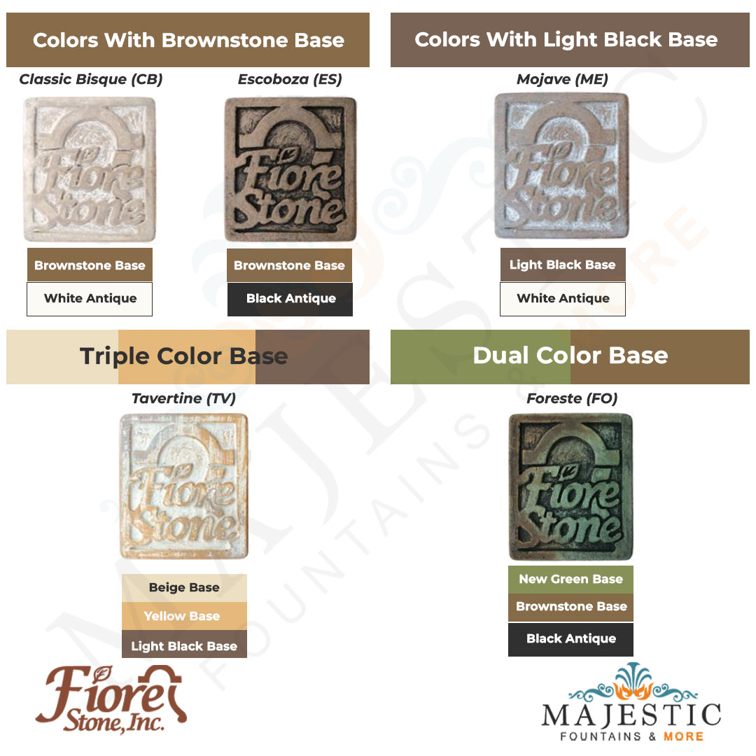 Triple Color & Dual Color Light Black & Brownstone Base - Majestic Fountains