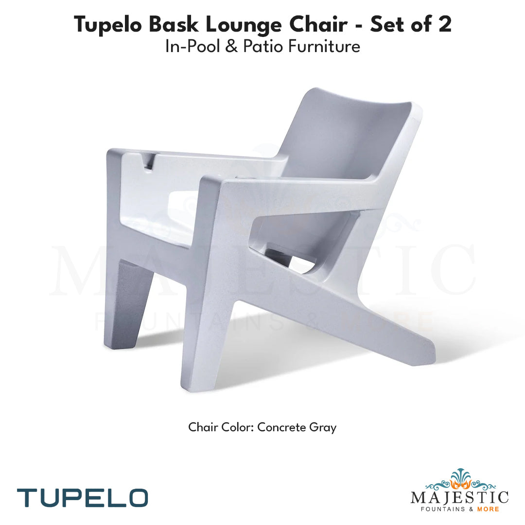 Tupelo Bask Lounge Chair - Set of 2 - In-Pool & Patio Furniture - Majestic Fountains