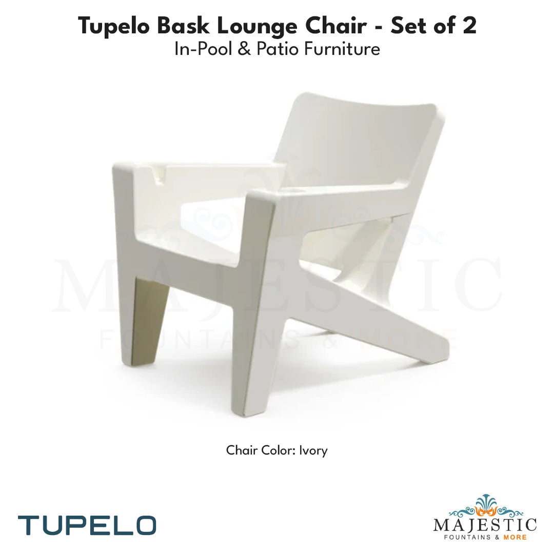 Tupelo Bask Lounge Chair - Set of 2 - In-Pool & Patio Furniture - Majestic Fountains