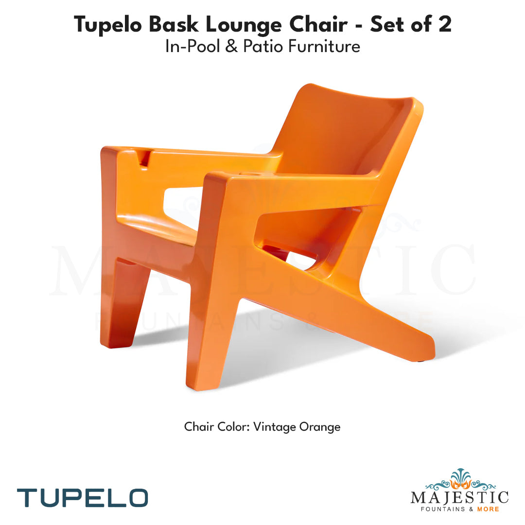 Tupelo Bask Lounge Chair - Set of 2 - In-Pool & Patio Furniture - Majestic Fountains