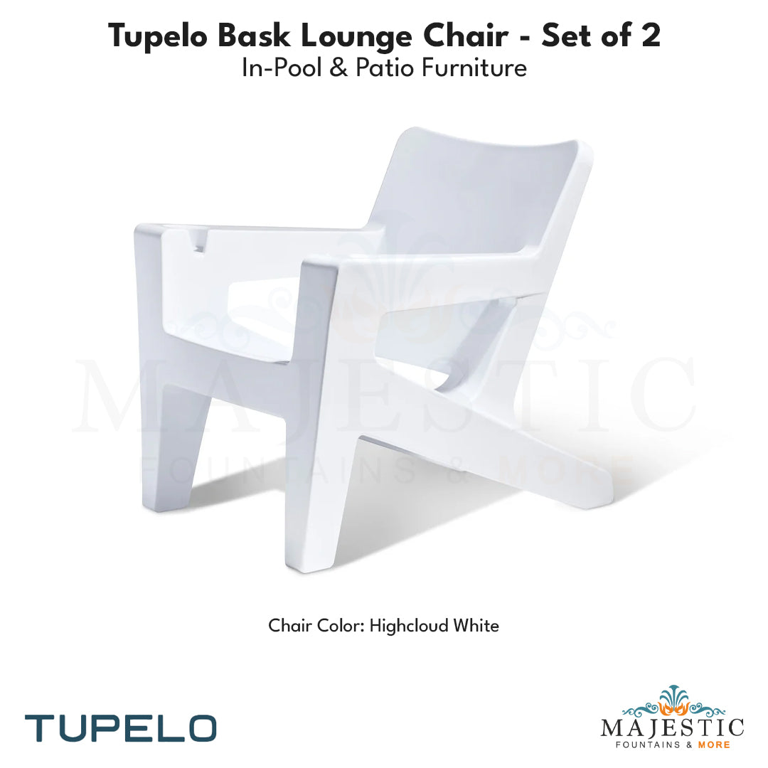 Tupelo Bask Lounge Chair - Set of 2 - In-Pool & Patio Furniture - Majestic Fountains