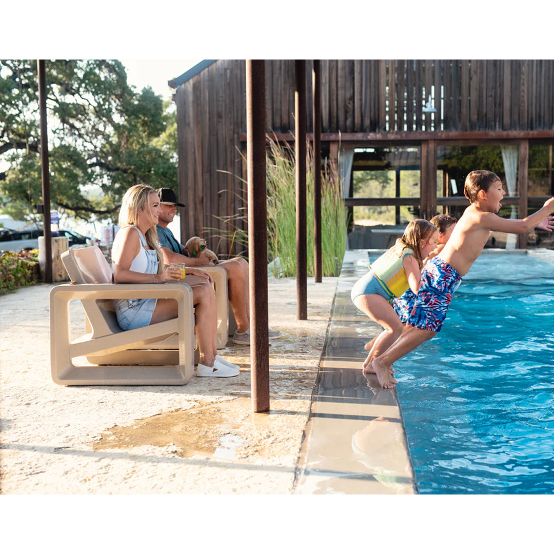 Tupelo Deck Lounge Chair Concrete - Set of 2 - In-Pool & Patio Furniture - Majestic Fountains